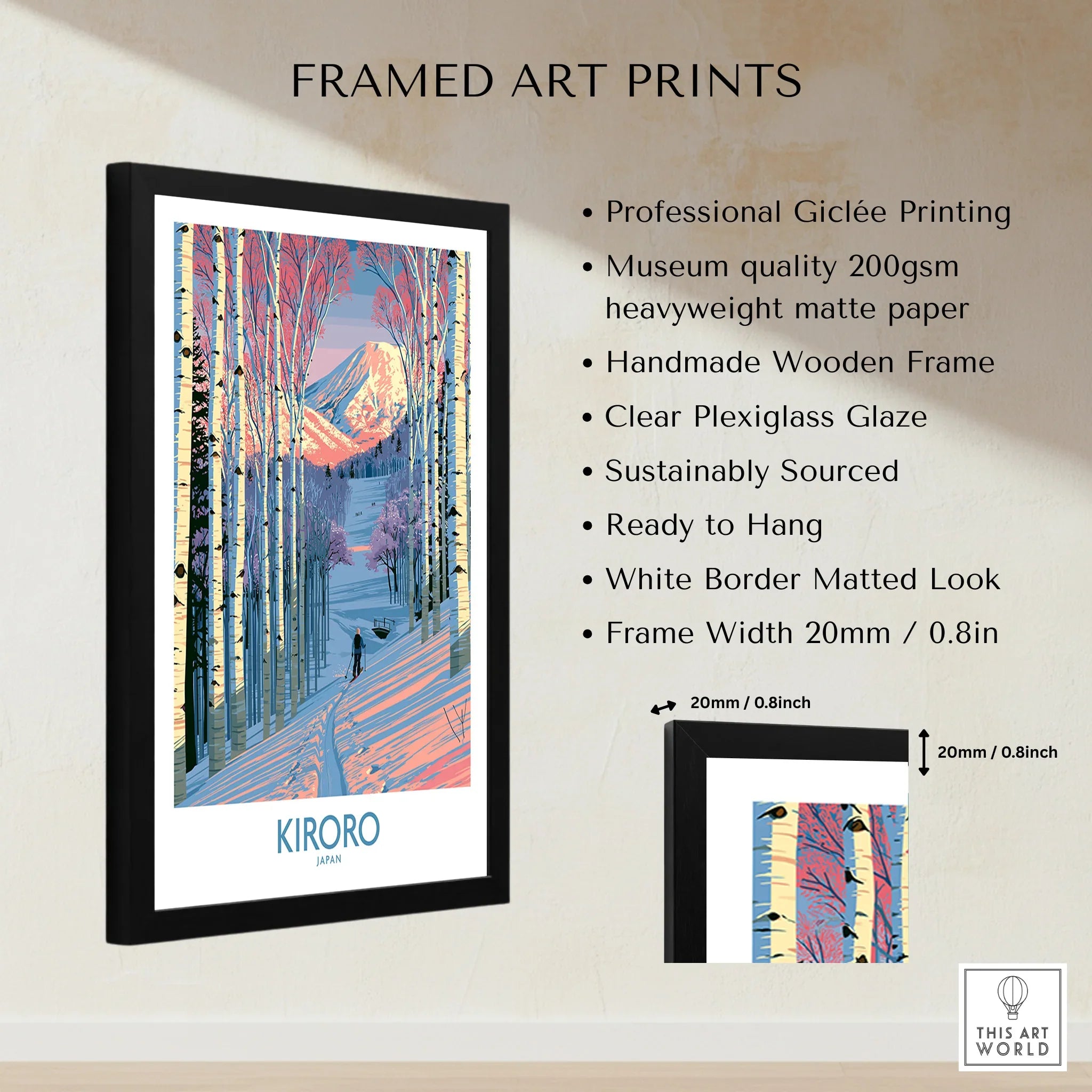 Kiroro Japan Trail Wall Art — framed print details measurements quality details