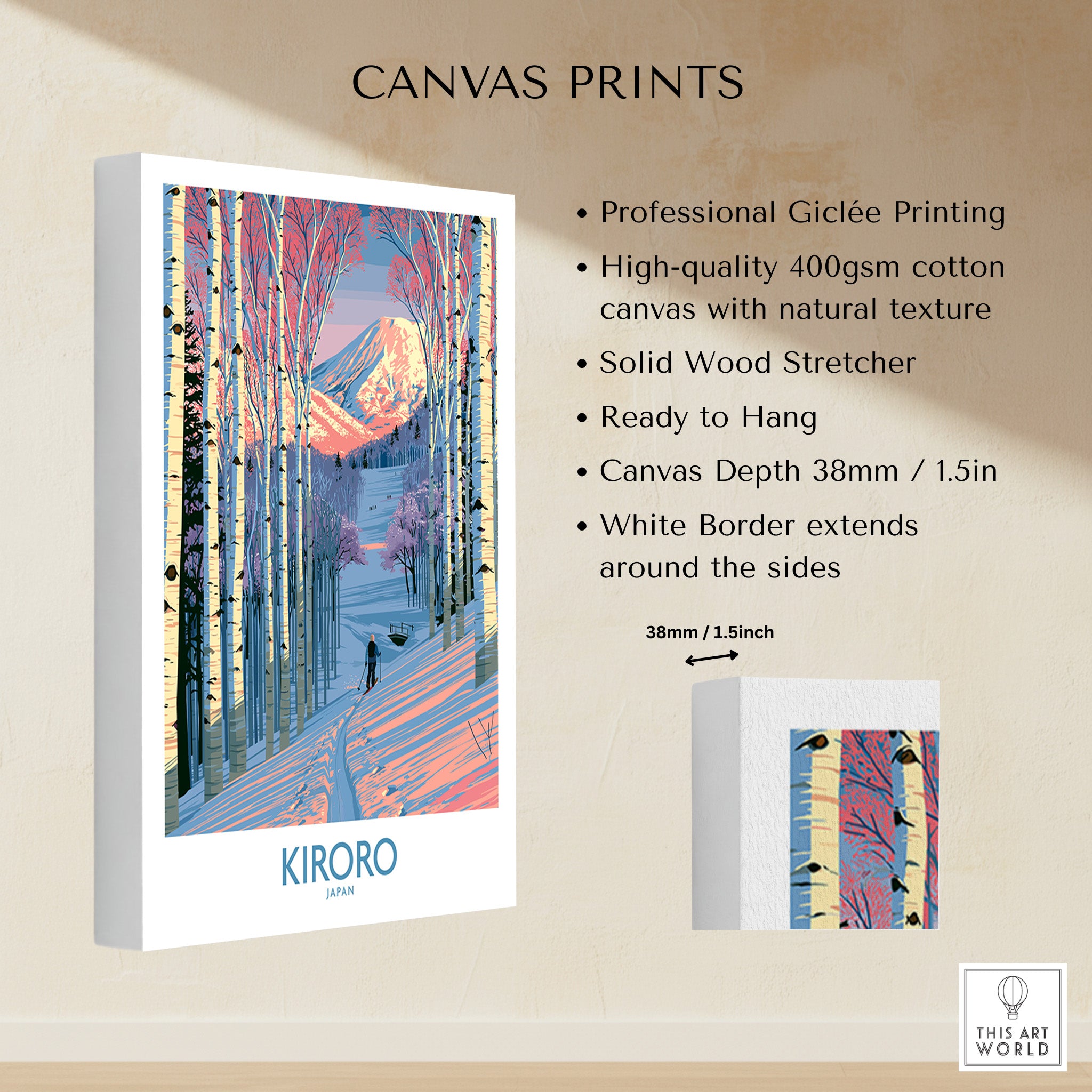 Kiroro Japan Trail Wall Art — canvas print stretched cotton canvas details