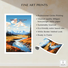 Kobuk Valley National Park fine art print with mountain landscape, river, and autumn colors