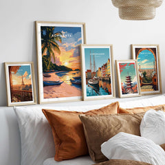 Koh Lanta Travel Print showcased in a stylish home decor setting with other travel prints.