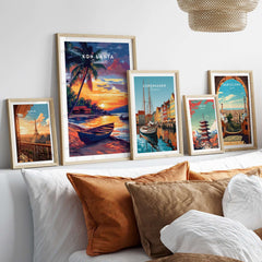 Koh Lanta Wall Art displaying vibrant colors and intricate designs on a cozy home wall decor