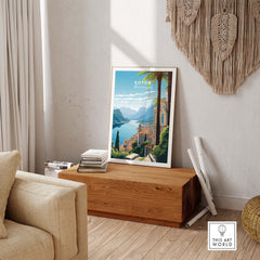 Kotor Montenegro print showcasing stunning coastal scenery and vibrant colors, perfect for home décor and travel lovers.
