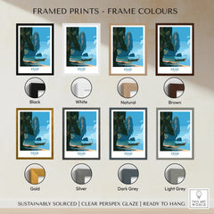 Krabi Thailand Beach Cliffs Wall Art — framed print colour options