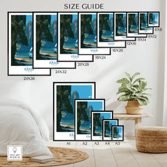 Krabi Thailand Beach Cliffs Wall Art — wall art poster size guide thisartworld