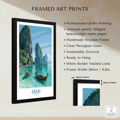 Krabi Thailand Karst Bay Wall Art — framed print details measurements quality details