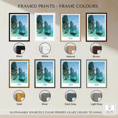 Krabi Thailand Karst Bay Wall Art — framed print colour options