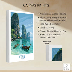 Krabi Thailand Karst Bay Wall Art — canvas print stretched cotton canvas details