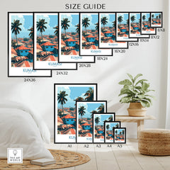 Kumasi Ghana Palm Rooftops Wall Art — wall art poster size guide thisartworld