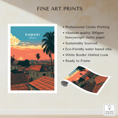 Kumasi Ghana Sunset Travel Poster — fine art print unframed quality details