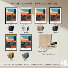 Kumasi Ghana Rooftop Sunset Wall Art — framed canvas float frame colour options