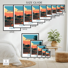 Kumasi Ghana Rooftop Sunset Wall Art — wall art poster size guide thisartworld