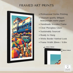 Kumasi Ghana Market Travel Poster — framed print details measurements quality details