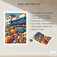 Kumasi Ghana Market Travel Poster — fine art print unframed quality details