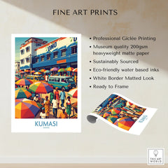 Kumasi Ghana Market Day Wall Art — fine art print unframed quality details