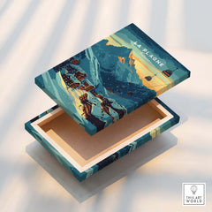 La Plagne Print France decorative box showcasing a scenic mountain design inspired by La Plagne.