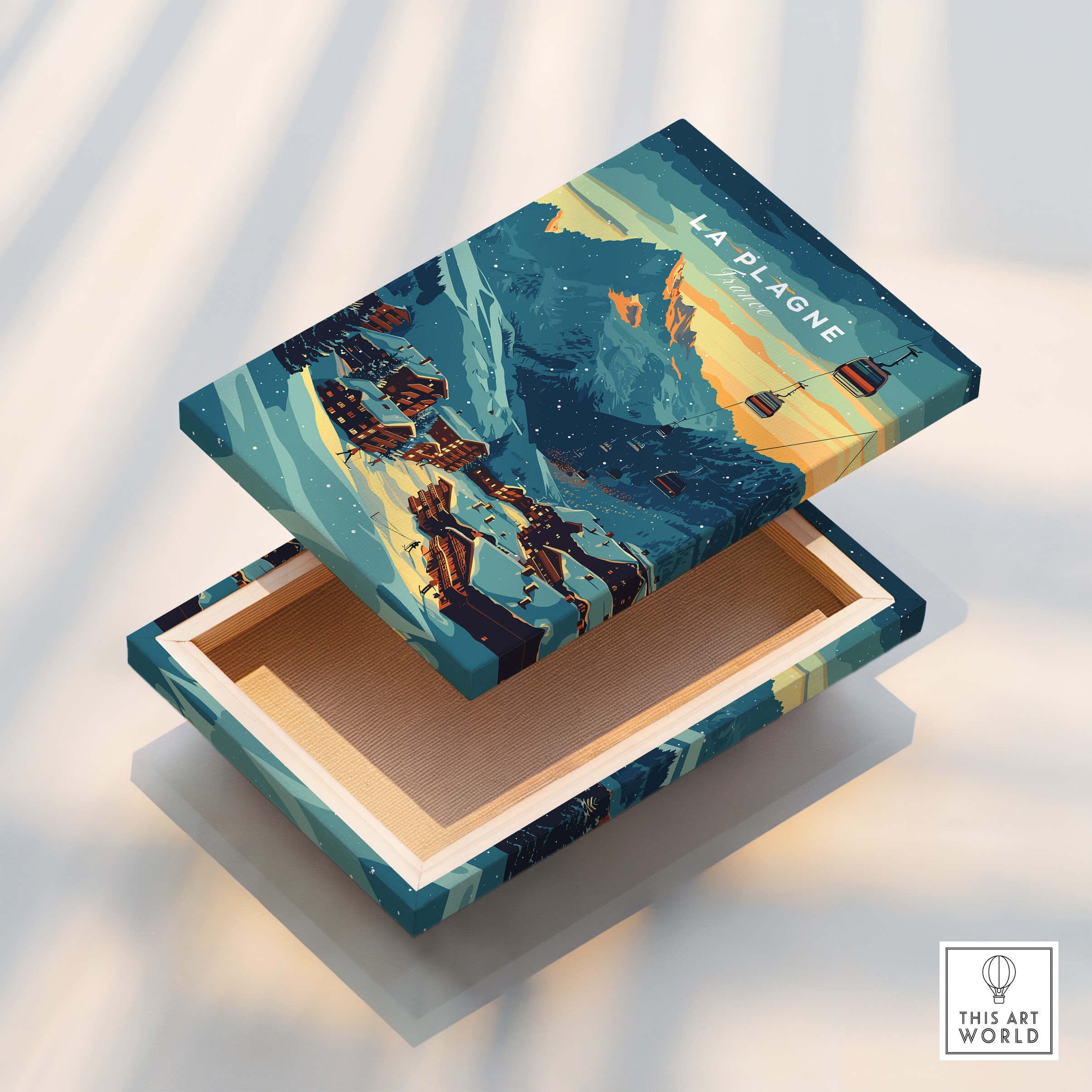 La Plagne Print France decorative box showcasing a scenic mountain design inspired by La Plagne.