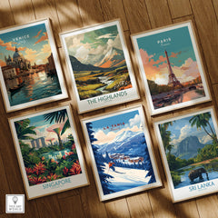 La Tania Ski Print featured among other travel art prints like Venice and Paris.