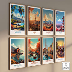 Lahaina Poster Hawaii, vibrant art featuring the stunning scenery of Lahaina in Hawaii.