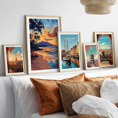Lahaina Wall Art Hawaii featuring a stunning sunset and tropical scenery, perfect for home decor.