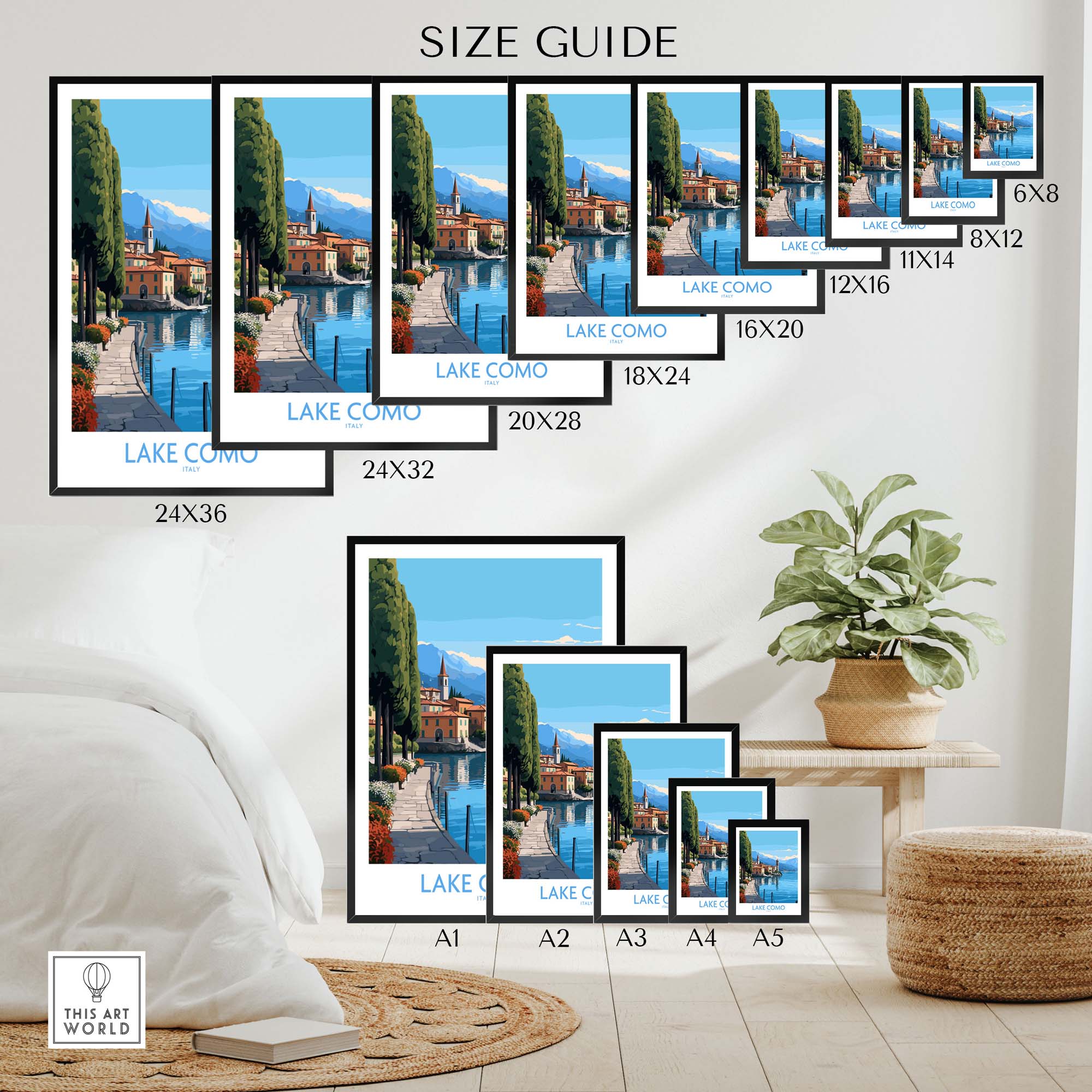 Lake Como Poster | Modern