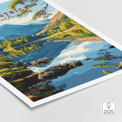 Lake District Wall Art showcasing stunning landscape with vibrant colors and detailed imagery of nature.