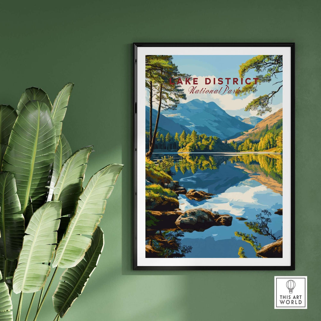 Lake District wall art featuring vibrant landscapes and serene reflections, perfect for enhancing home decor.