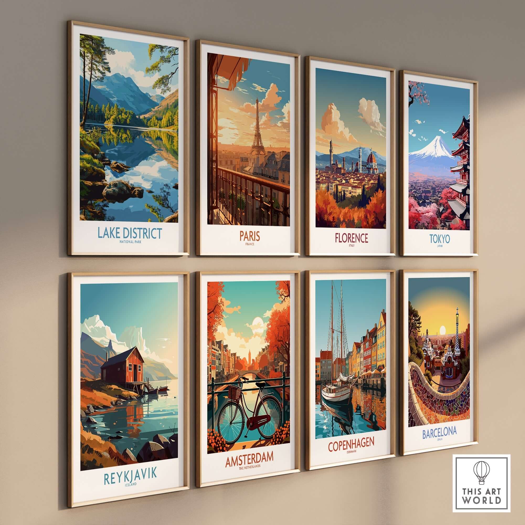 Lake District Wall Art Print England showcased among other city-themed art prints.