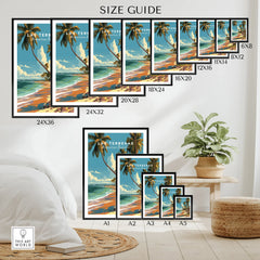 Las Terrenas beach travel poster in various sizes for home wall art decor