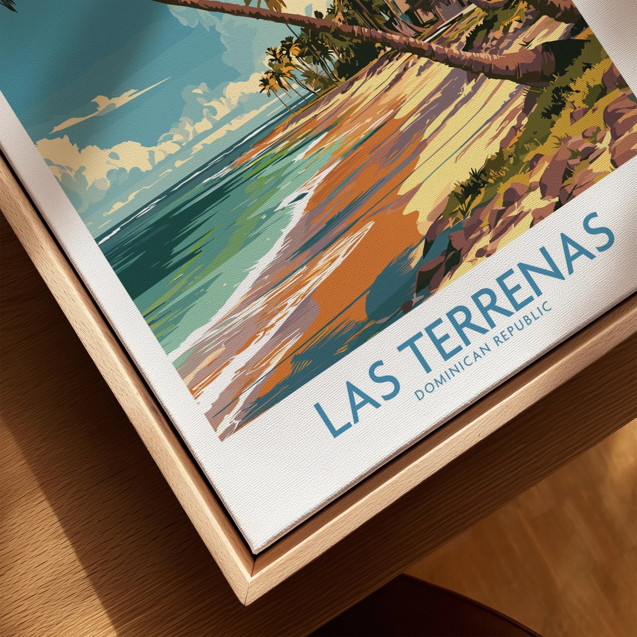 Las Terrenas travel poster print, Dominican Republic beach art for home decor