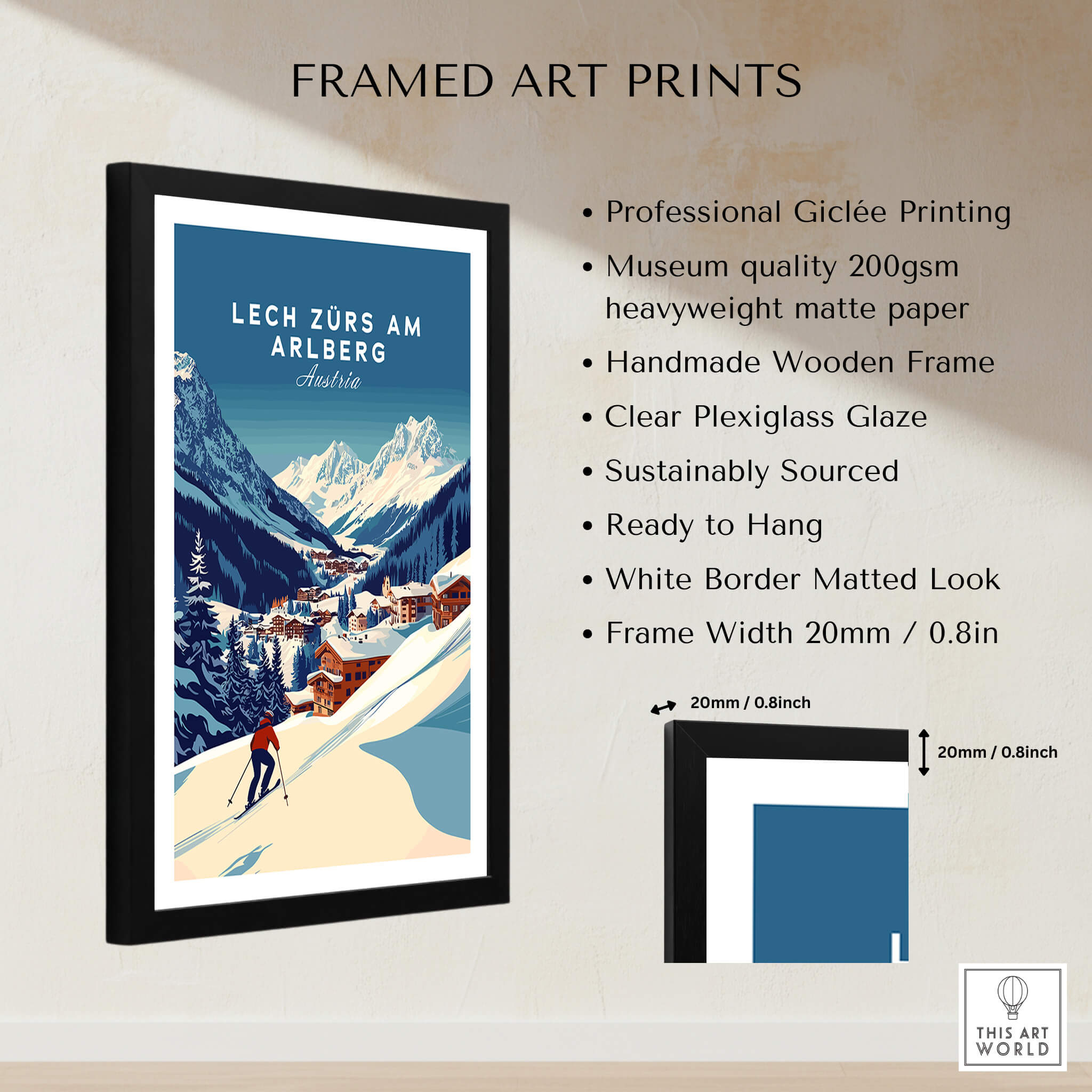 Lech Zürs am Arlberg Print Austria framed art print with professional giclée printing and clear plexiglass glaze.