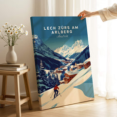 Lech Zürs am Arlberg Print Austria showcasing a skier in picturesque landscapes of Austria.