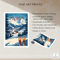 Lech Zürs am Arlberg Ski Wall Art Ski Print featuring professional Giclée printing and museum quality paper.