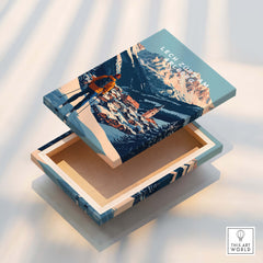 Ski Print Lech Zürs am Arlberg Austria art box showcasing stunning alpine landscape.