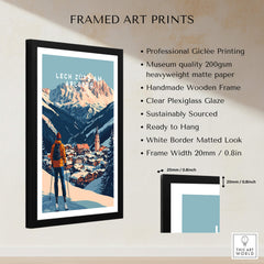 Ski Print Lech Zürs am Arlberg Austria framed art print showcasing a scenic winter landscape.