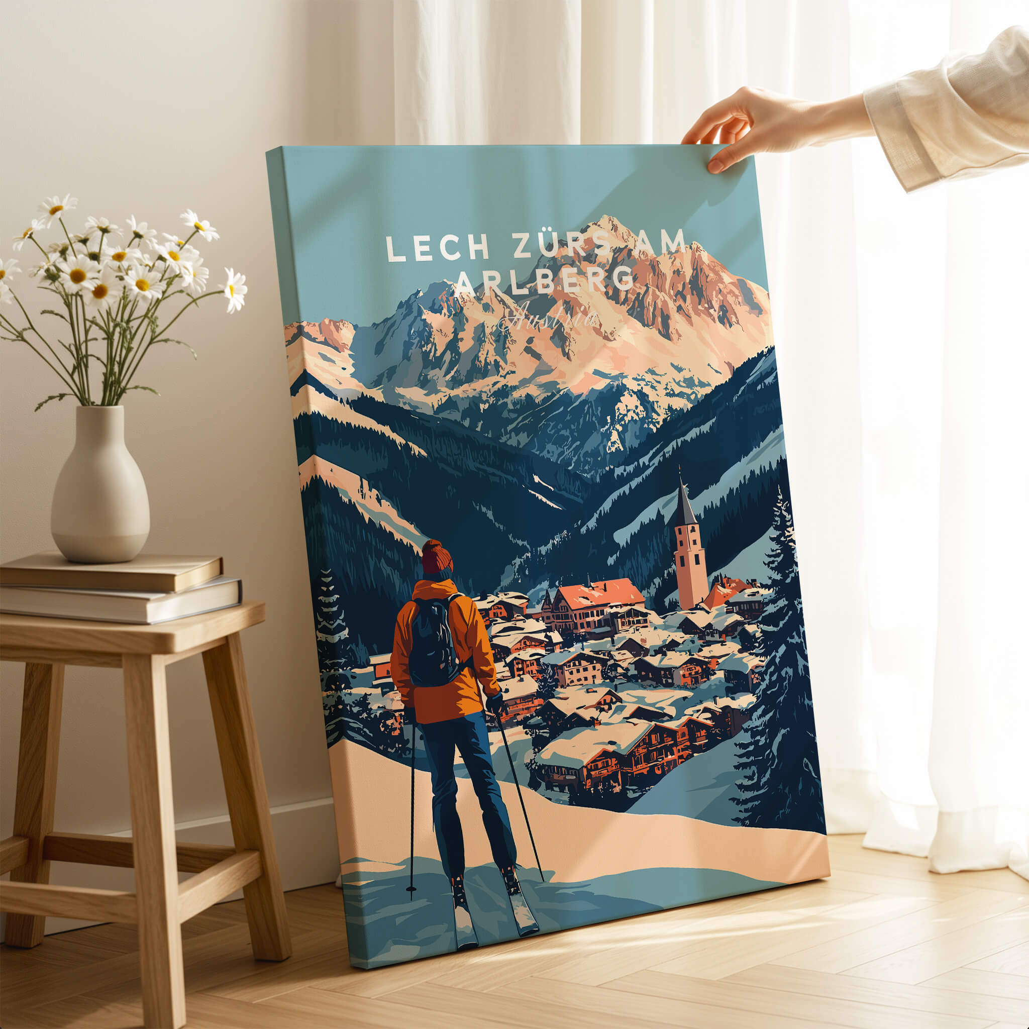 Ski Print Lech Zürs am Arlberg Austria showcasing stunning mountain views and ski culture.
