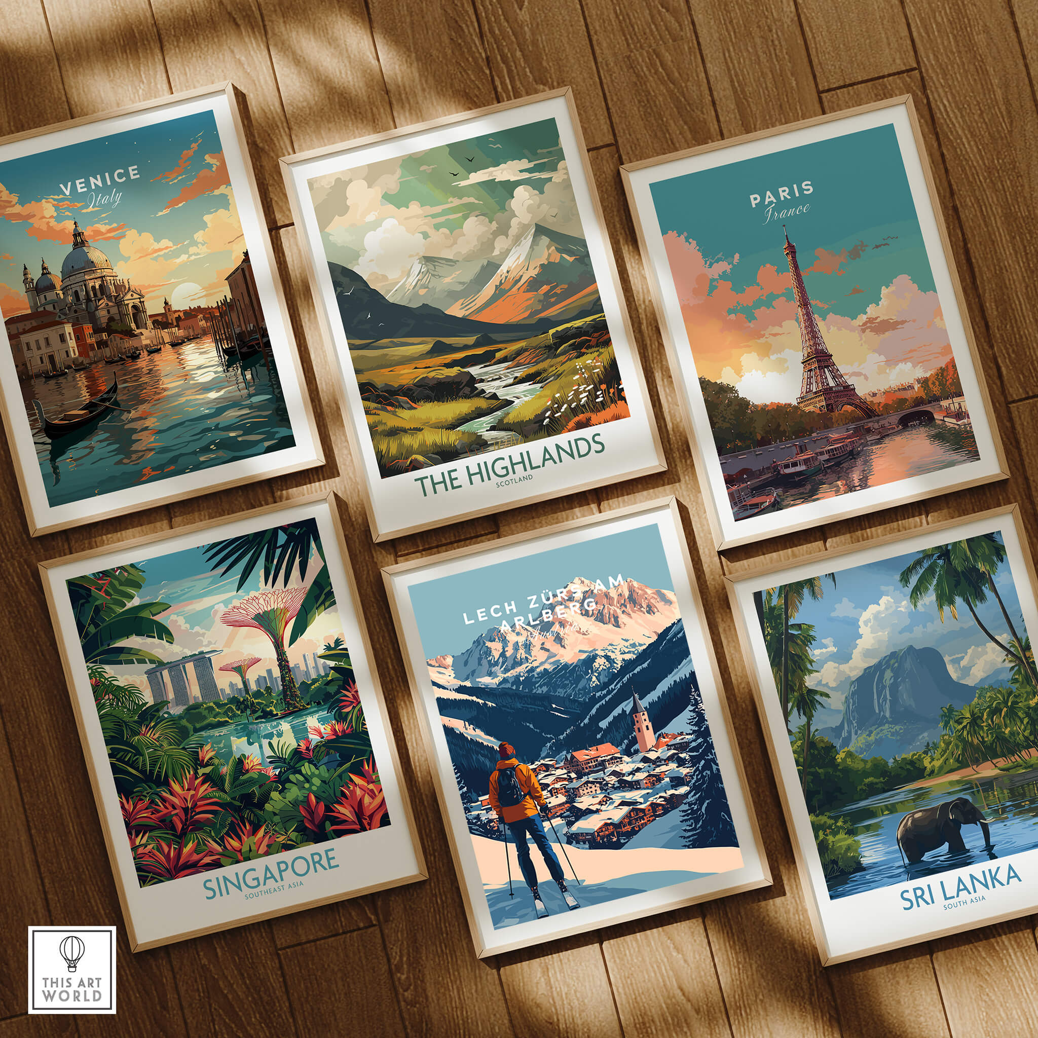 Ski Print Lech Zürs am Arlberg Austria among other travel posters showcasing worldwide destinations.