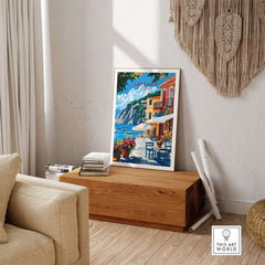 Lefkada Greece Wall Art showcasing the picturesque views of Lefkada Town with vibrant colors and intricate details.