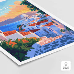 Leipsoi Travel Print Greece showcasing vibrant Greek island scenery and charming architecture.