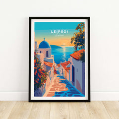 Leipsoi Wall Art Greece featuring vibrant coastal scene and iconic architecture of Leipsoi.