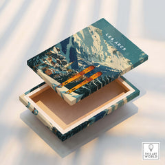 Les Arcs Ski Poster France art box showcasing winter landscapes and skiing, perfect for winter sports enthusiasts.