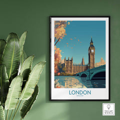 London Big Ben wall art print showcasing vibrant colors, modern style decor for a chic home atmosphere.