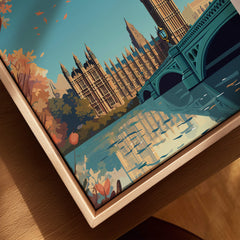 London Wall Art Print showcasing Big Ben and the Houses of Parliament over the river Thames.