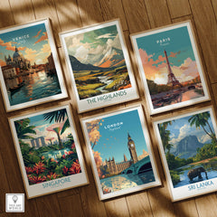 London Wall Art Print featuring Big Ben and the Houses of Parliament among other travel destination prints.