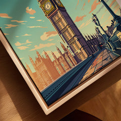 London Poster Big Ben artwork featuring Big Ben and Westminster architecture.