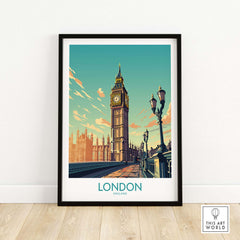 London Wall Art featuring Big Ben in modern style, perfect for enhancing any space or as a unique gift.