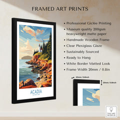 Acadia National Park Art Print displayed in a framed art print showcasing vibrant natural scenery.