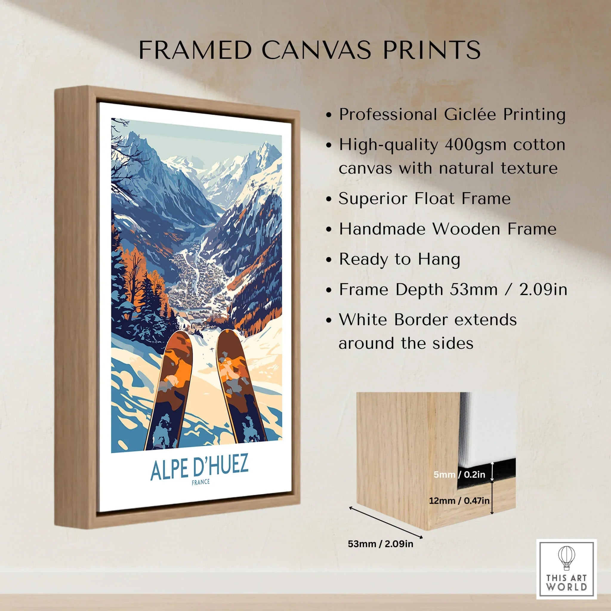 Alpe d'Huez Ski Poster - French Alps Adventure – This Art World