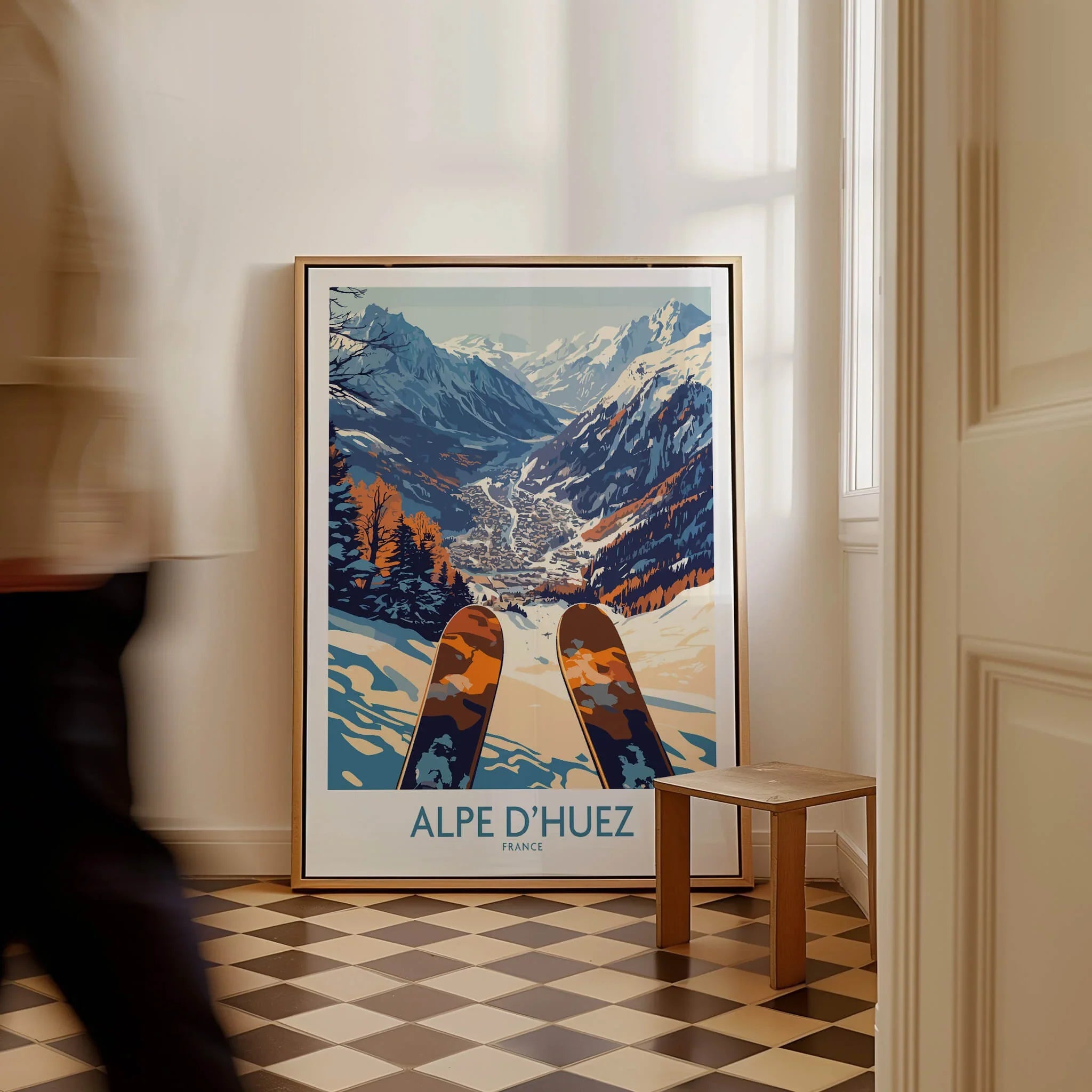 Alpe d'Huez Ski Poster - French Alps Adventure – This Art World