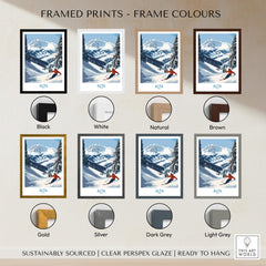 Alta Utah Skiing Adventure Print - Wasatch Mountains Winter Decor framed print color options display