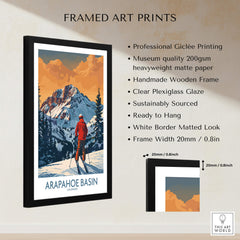 Arapahoe Basin Ski Print - Colorado framed art print showcasing skiing in Colorado's mountains.